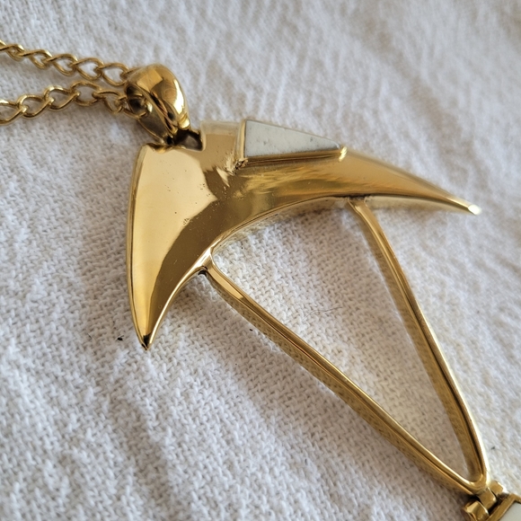 Fish solid brass bone pendant necklace designer - Picture 3 of 8